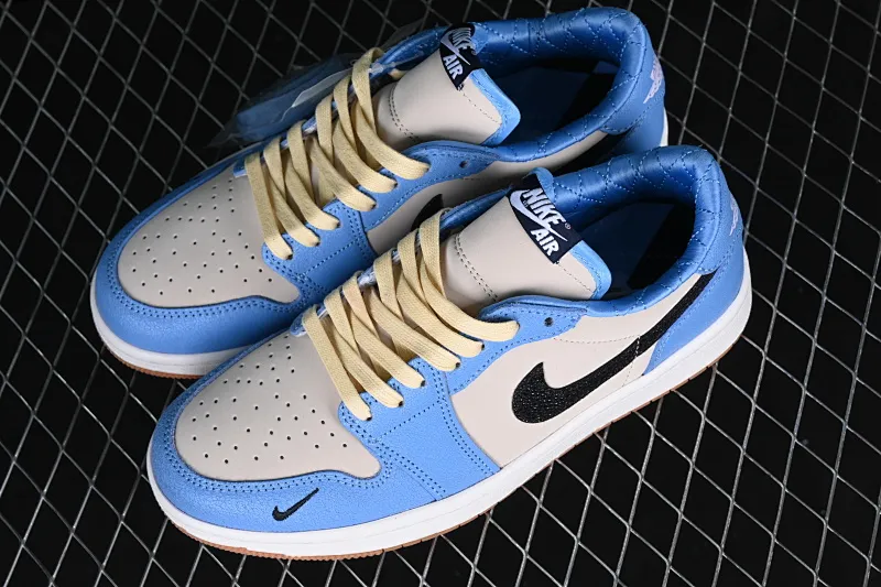 All categories Air Jordan Jordan series basketball shoes Air Jordan 1 Low Z version Air Jordan 1 Low OG AJ1 Joe 1 white and blue crackle low-top cultural casual sneakers CZ0790-141